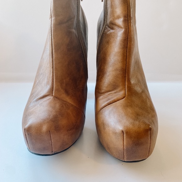 Camel Brown Platform Booties - Picture 4 of 7